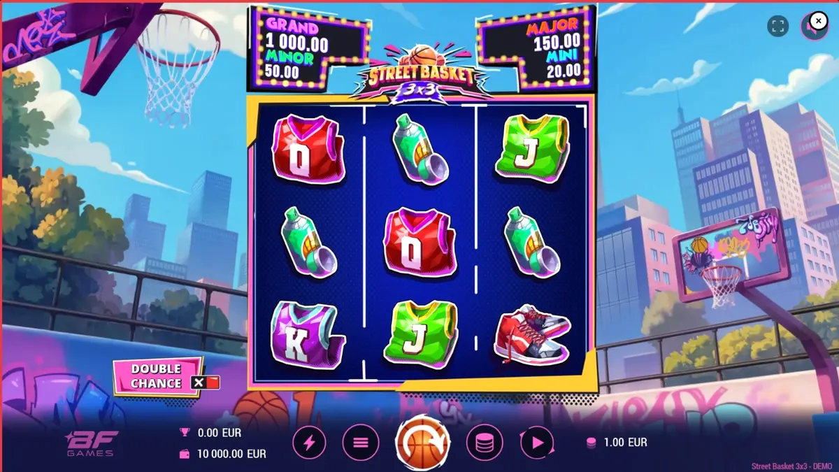 Street Basket 3x3 slot machine interface na may urban basketball theme